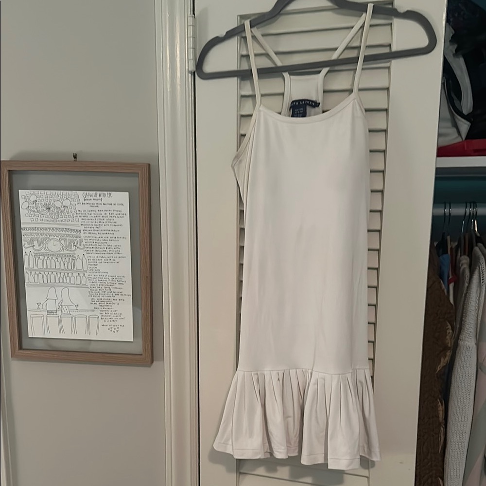 White Ruffle Hem Vintage Ralph Lauren Tennis Dress